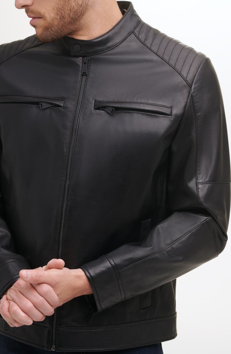 Cole Haan Leather Racer Jacket, Alternate, color,