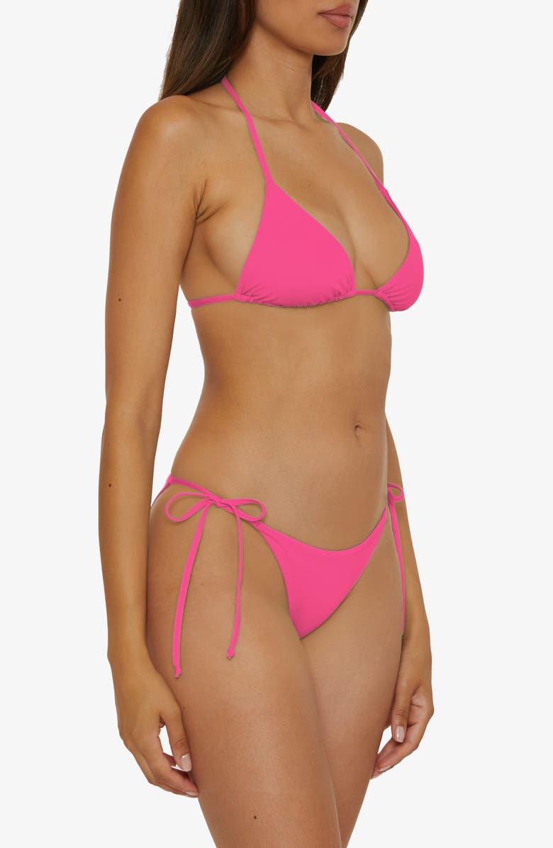 Becca 'Color Code' Triangle Bikini Top, Alternate, color, Punch