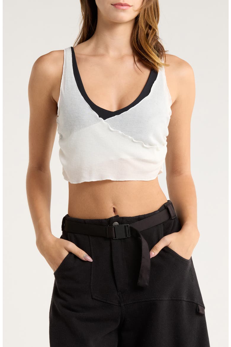 FP Movement Hot Shot Low Impact Layered Sports Bra, Main, color, IVORY