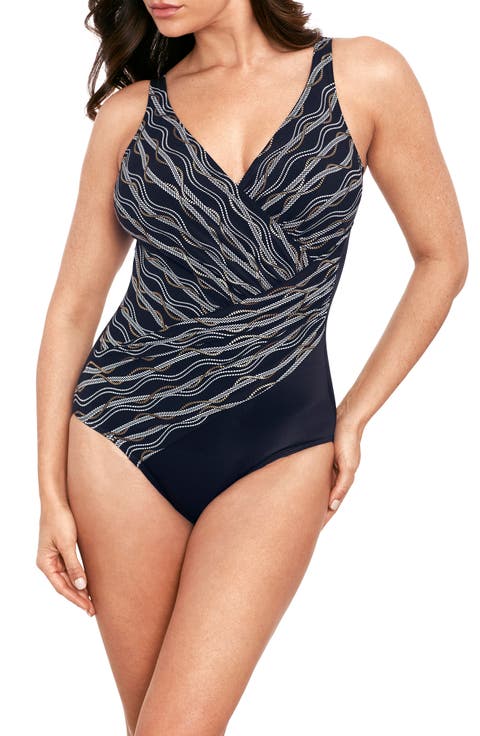 Linked In Colorblock Oceanus One-Piece Swimsuit (Regular & Plus)
