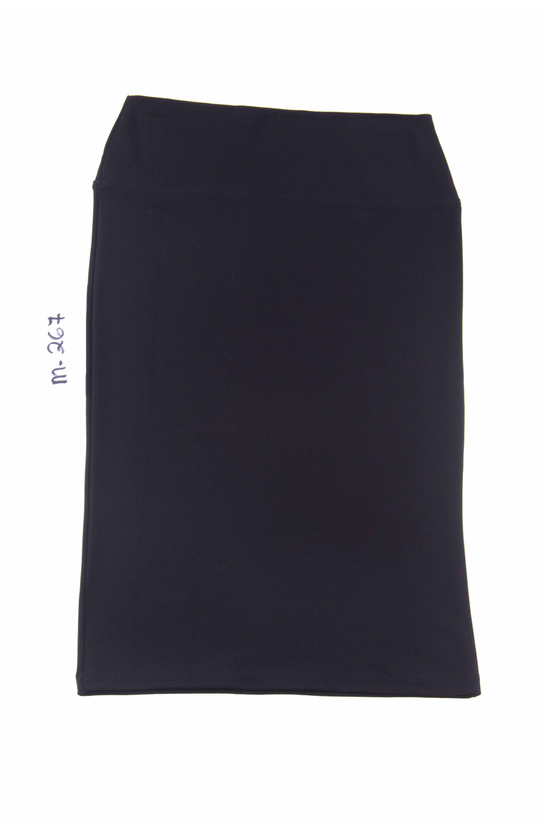 ELLE COUTURE Elastic Waist Straight Ponte Pencil Skirt, Alternate, color, Black