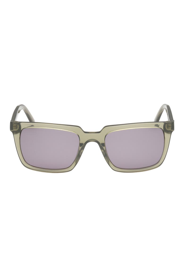 52mm Rectangular Sunglasses, Main, color, SHINY LIGHT GREEN / SMOKE