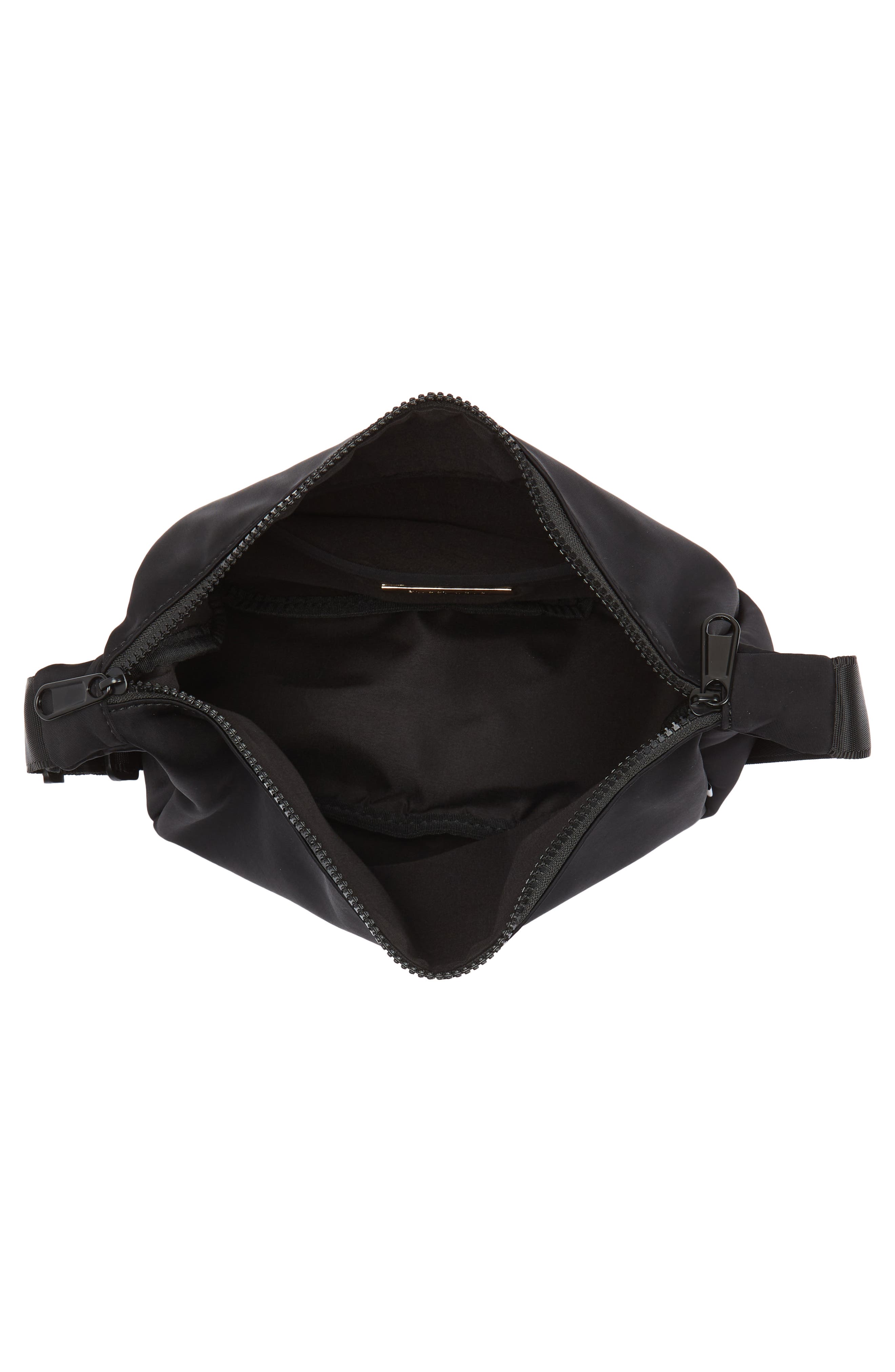Half Moon Nylon Crossbody Bag, Alternate, color, BLACK