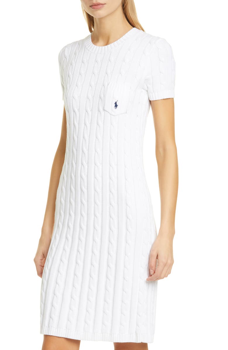 Polo Ralph Lauren Cable Knit Sweater Dress, Alternate, color, 