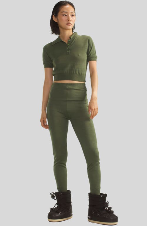 Shop Cynthia Rowley Knit Polo In Dark Green