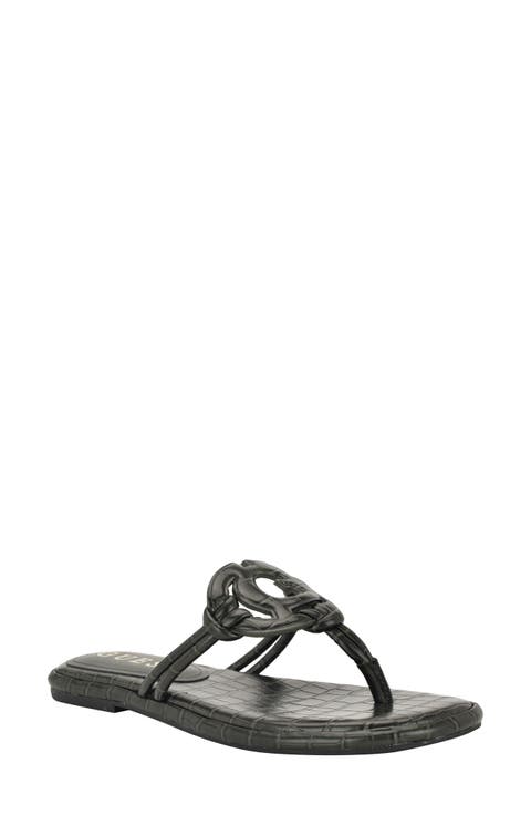 Saime Croc Embossed Sandal (Women)