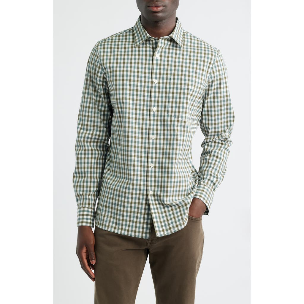 Nordstrom Jayde Plaid Stretch Button-up Shirt In Green