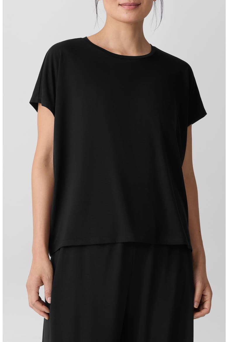 Crewneck Wedge Top, Main, color, BLACK