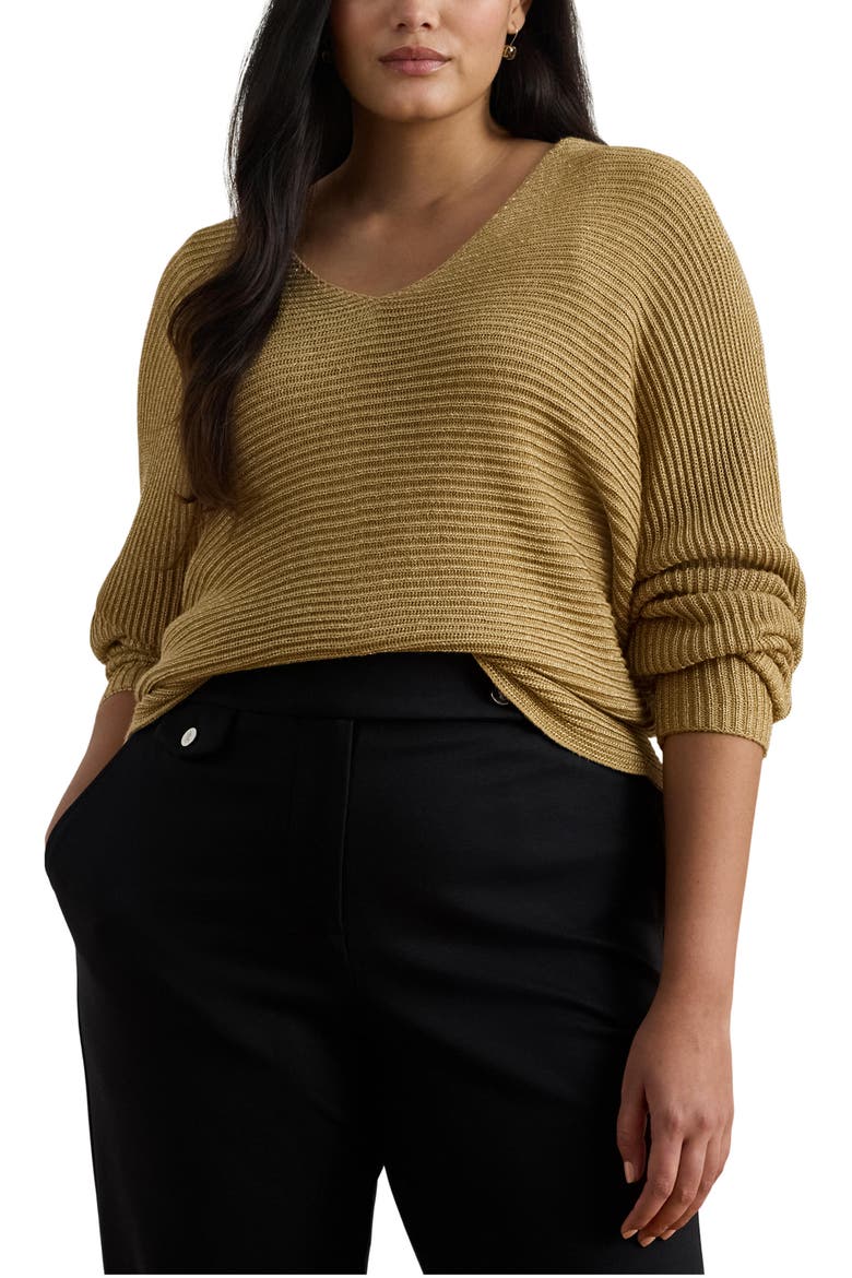 Metallic Dolman Sweater, Main, color, RELIC GOLD METALLIC