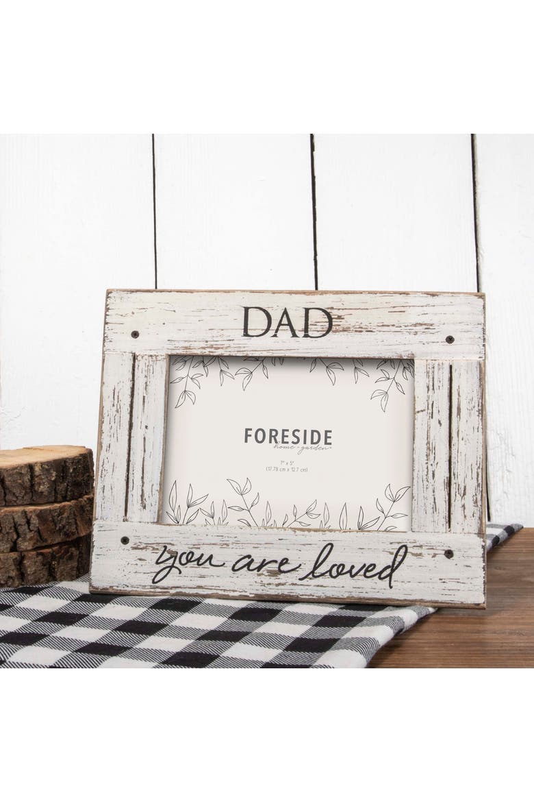 You Are Loved 5x7 Distressed Wood Picture Frame, Alternate, color, White