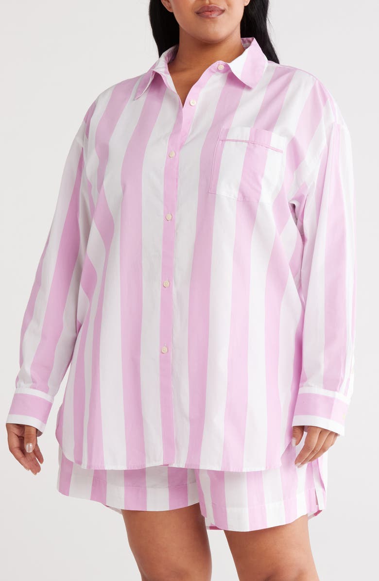 Nordstrom Yarn Dye Stripe Short Pajamas, Alternate, color, Pink Lavender Cabana Stripe
