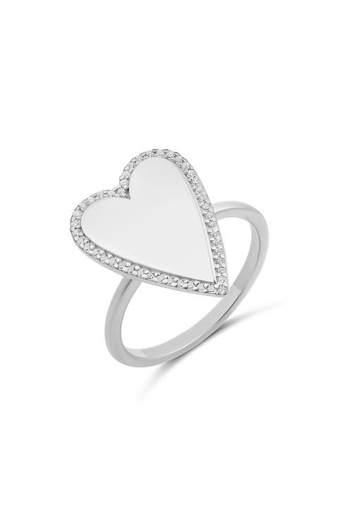 Pavè Outline Heart Ring