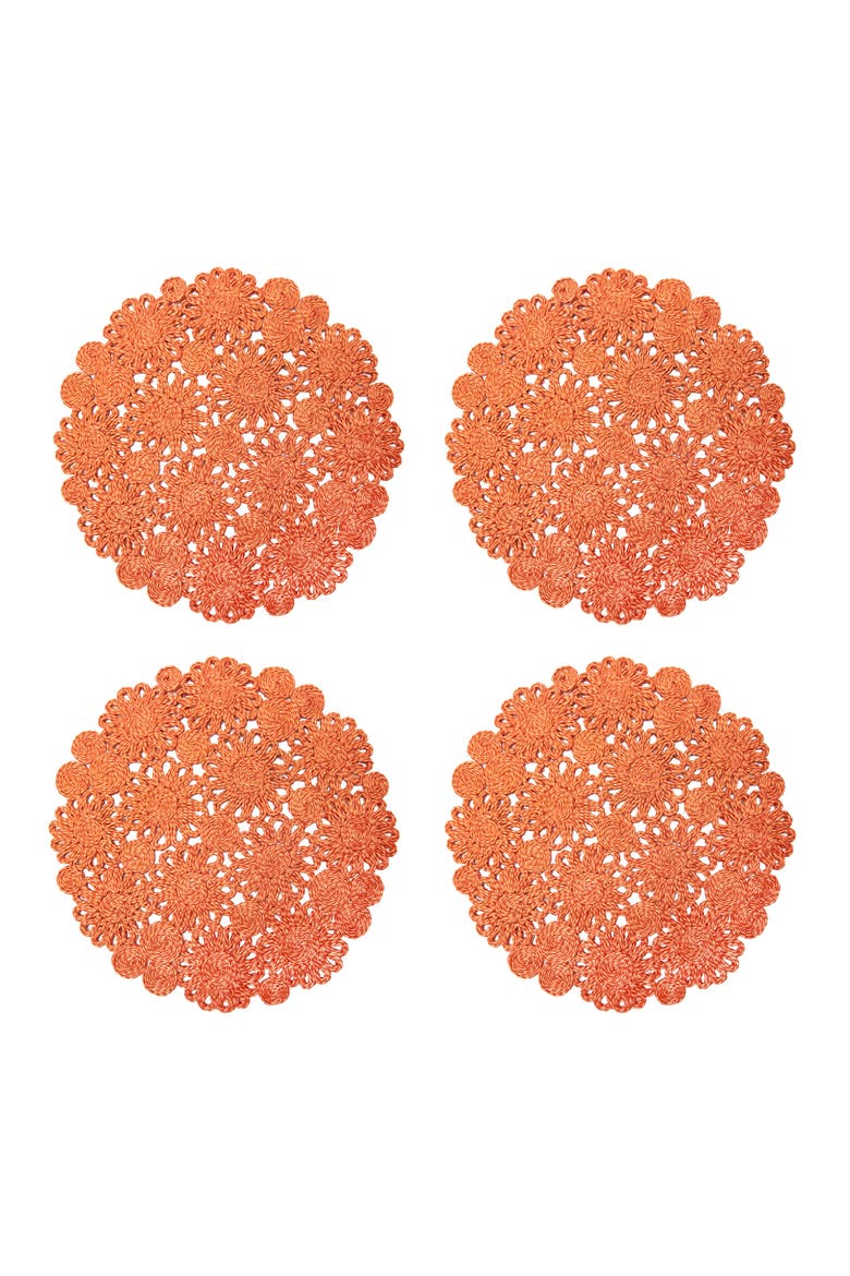 Daisy Jute Placemat  - Set of 4, Main, color, Clementine 15" Round