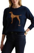 Lauren Ralph Lauren Dog Intarsia Cotton Crewneck Sweater