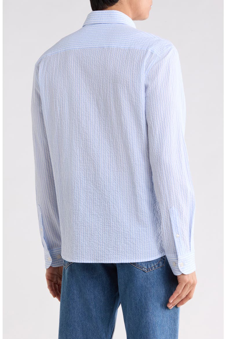 Stripe Regular Fit Button Up Shirt, Alternate, color, WHITE