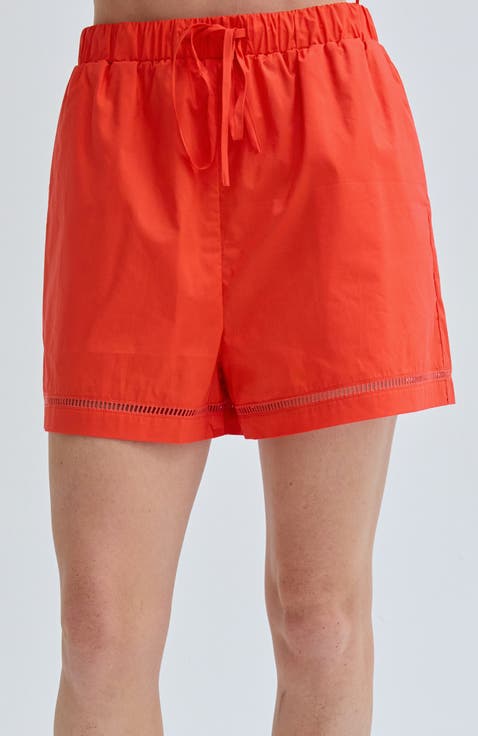 Poplin Lattice Trim Shorts