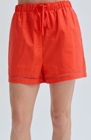 CRESCENT Poplin Lattice Trim Shorts