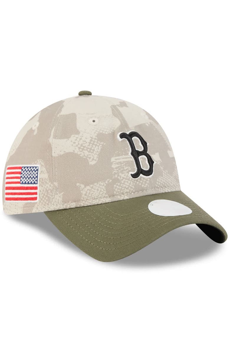 New Era Women's New Era Light Beige/Olive Boston Red Sox 2025 Armed Forces Day 9TWENTY Adjustable Hat, Main, color, Light Beige