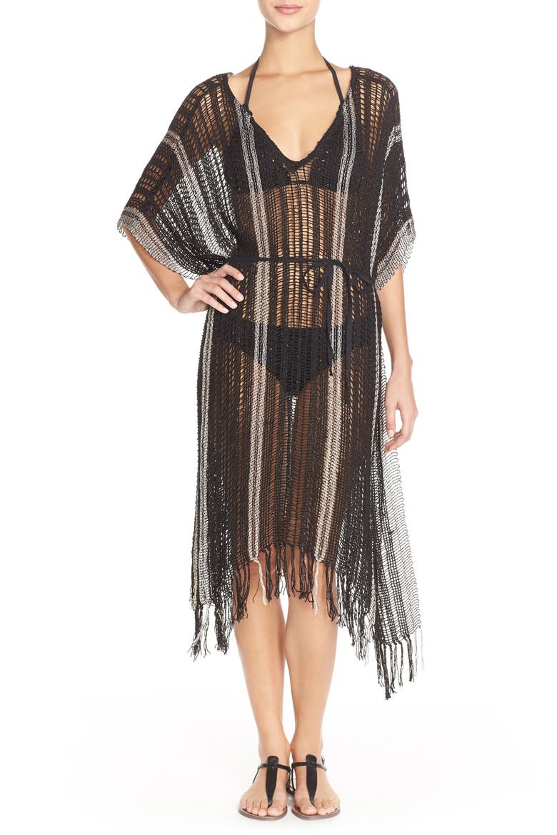 Crochet Cover-Up, Main, color, BLACK