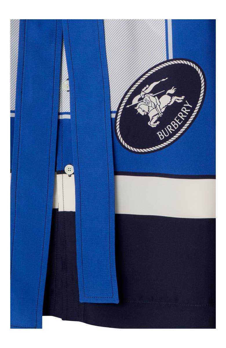 Burberry Knight Stamp Box Silk Shirt Dress, Alternate, color, Ink