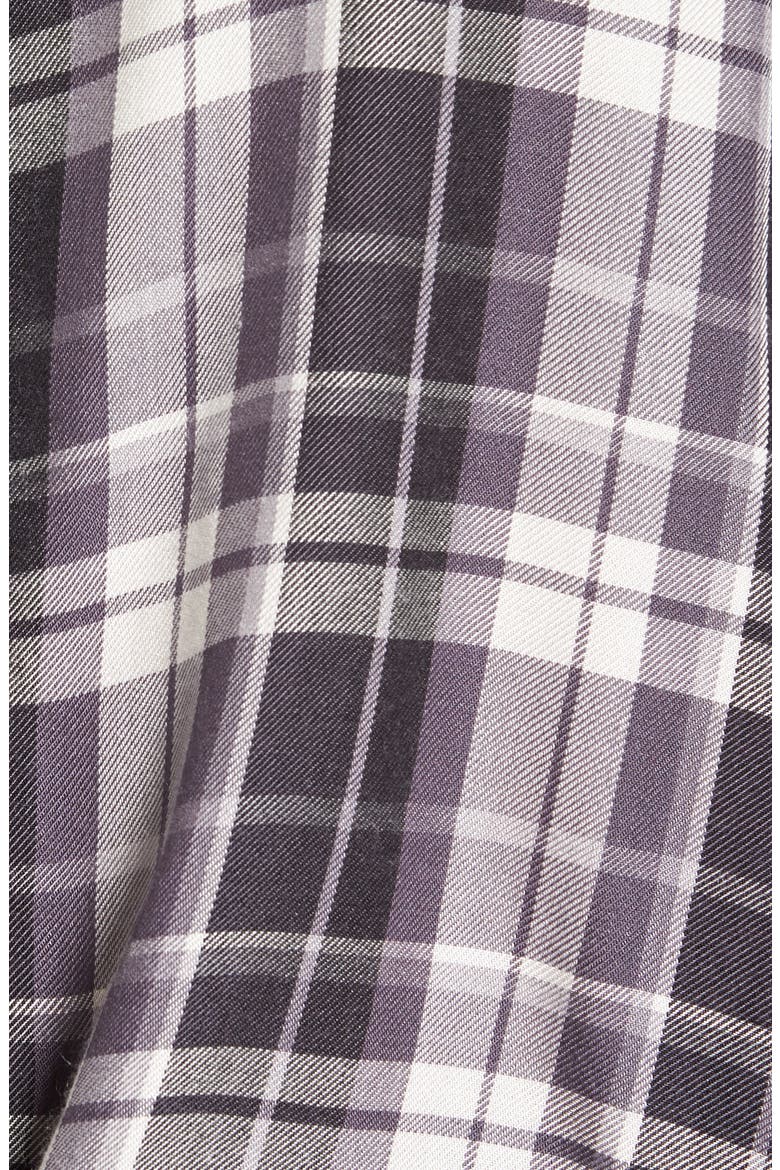 Tie Front Plaid Shirt, Alternate, color, GREY/ BLACK PLAID