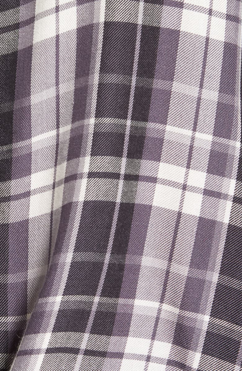 Bobeau Tie Front Plaid Shirt, Alternate, color,