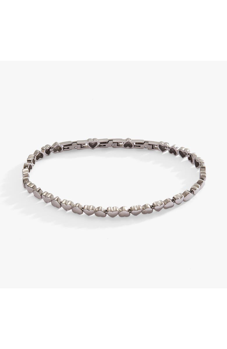 Alex and Ani Heart Tennis Bracelet, Main, color, Silver