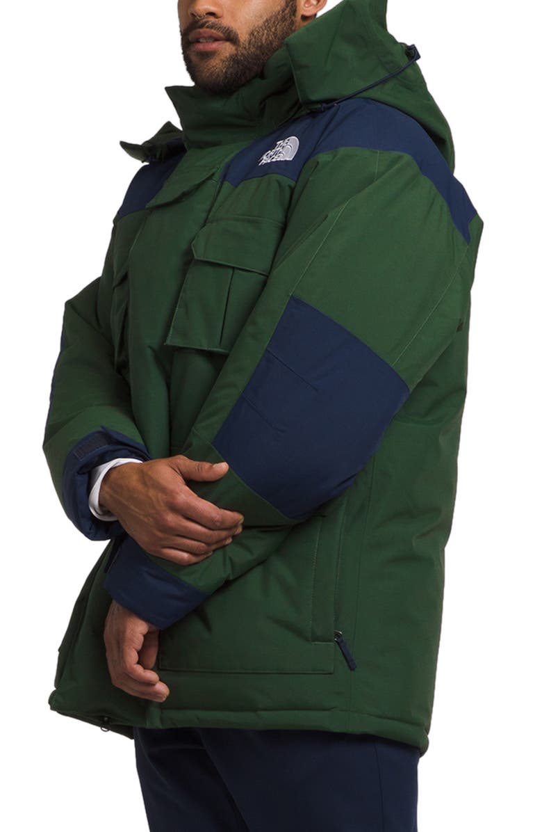 The North Face Coldworks Water Repellent Hooded Parka, Alternate, color, Pine Needle/ Summit Navy