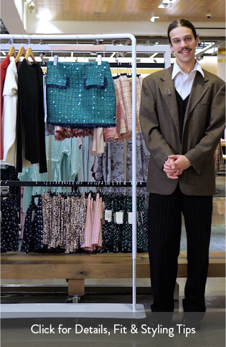 Premium Fringe Edge Sequin Tweed Miniskirt, sales video thumbnail