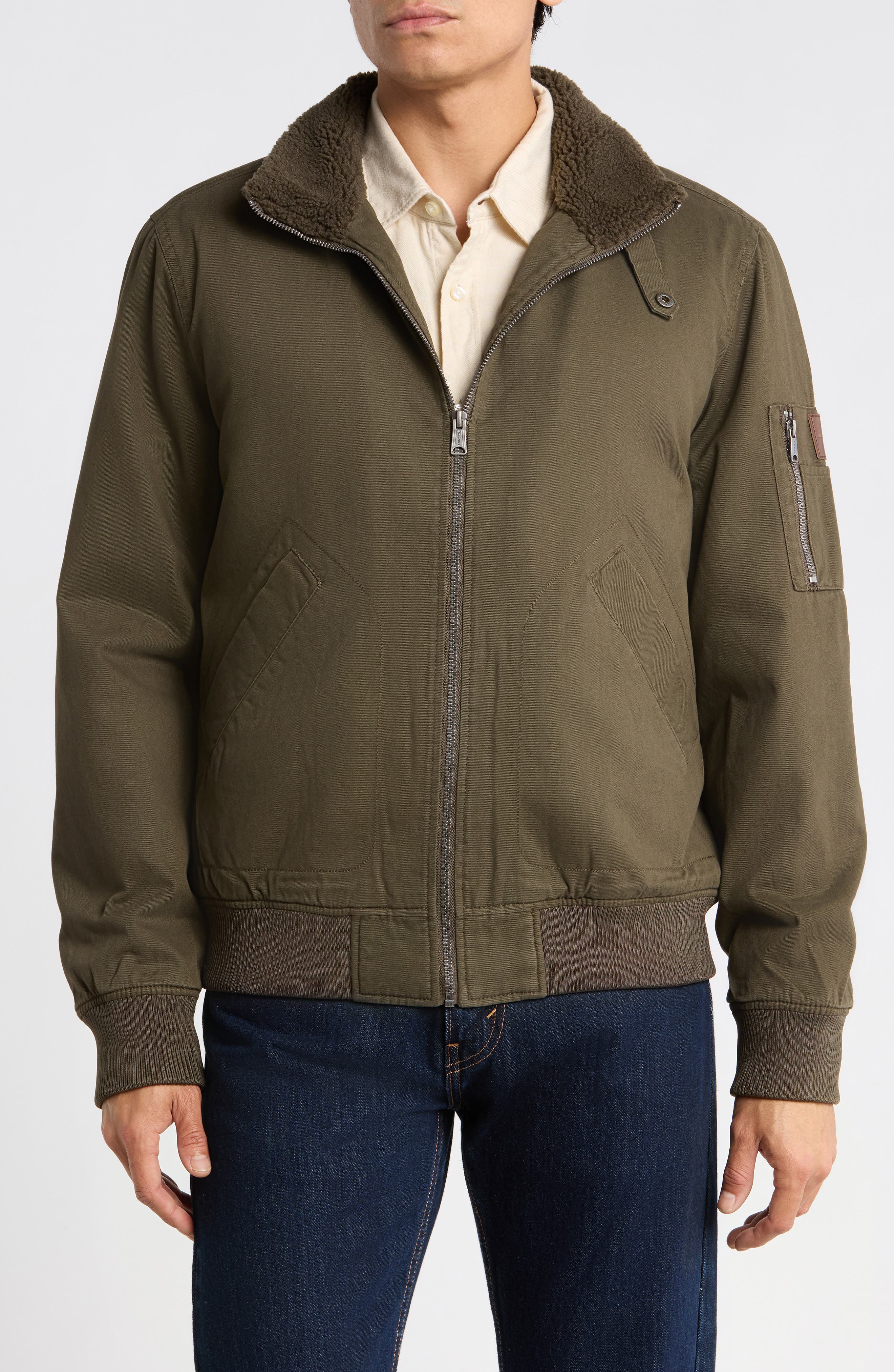Faux Shearling Lined Jacket