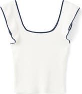 MANGO TEEN <p>Kids' Two-Tone Ruffled Top </p>
