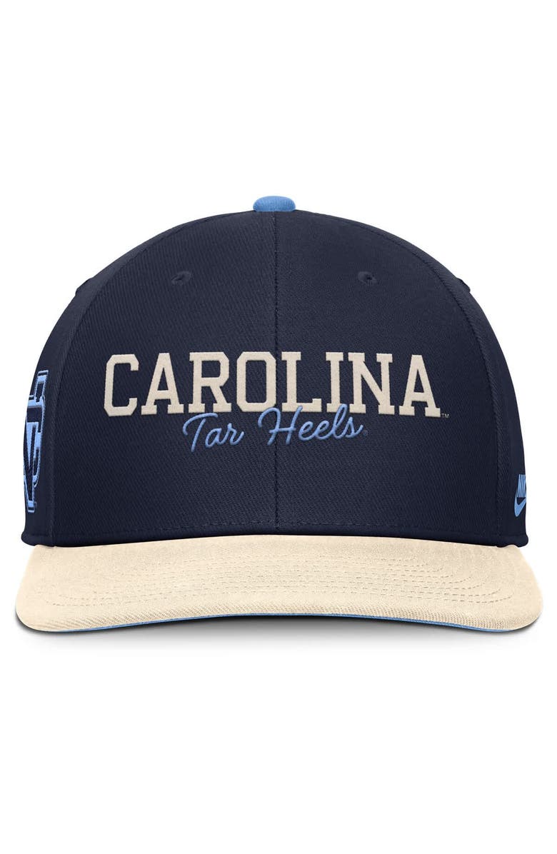 Nike Men's Nike Navy/Cream North Carolina Tar Heels Pro Legacy Script Snapback Hat, Alternate, color, Navy