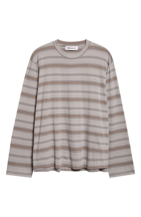Box Stripe Long Sleeve Organic Cotton T-Shirt