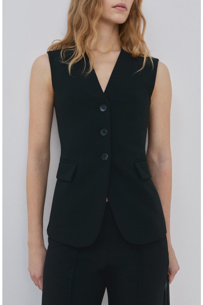 Corset Back Vest, Main, color, BLACK