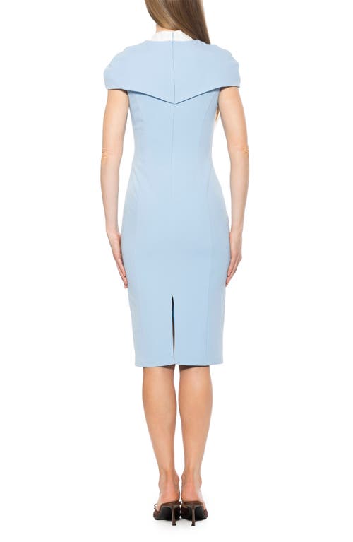 Alexia Admor Tati Cape Sheath Dress In Blue