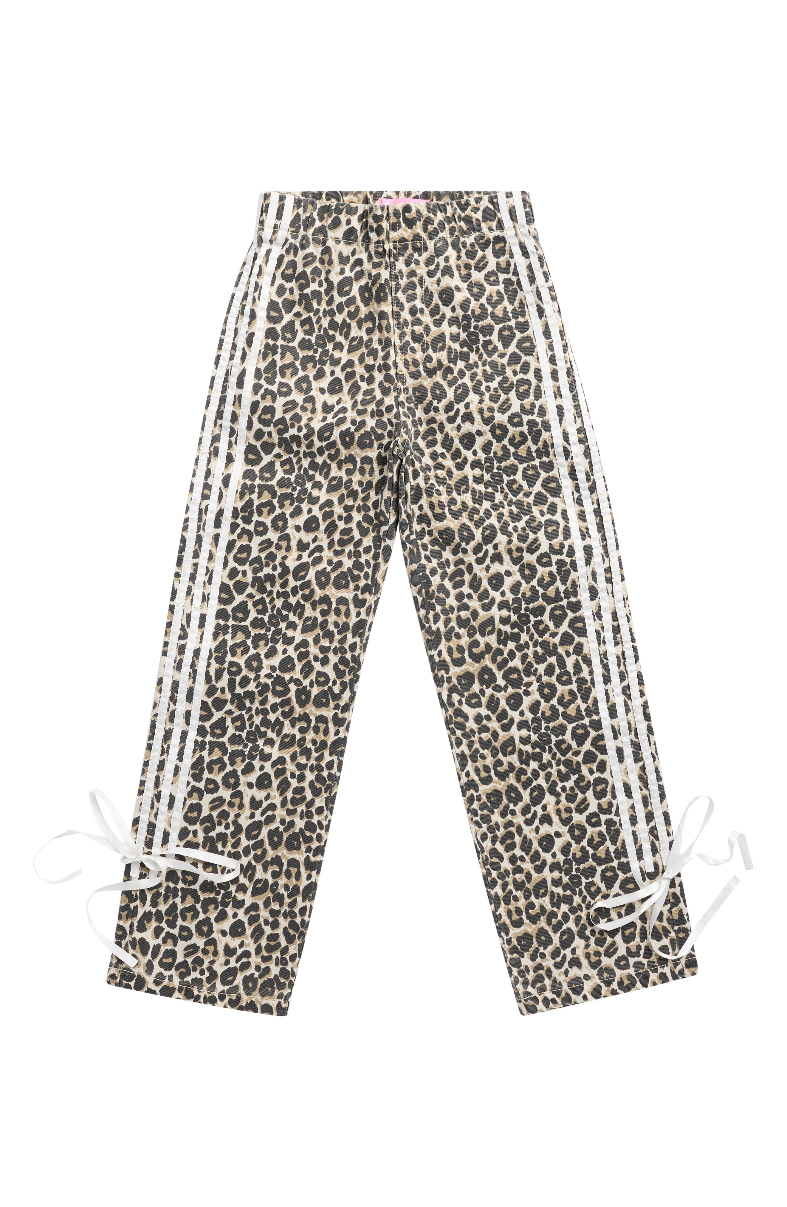 GOGO STAR Kids' Leopard Side Stripe Straight Leg Jeans