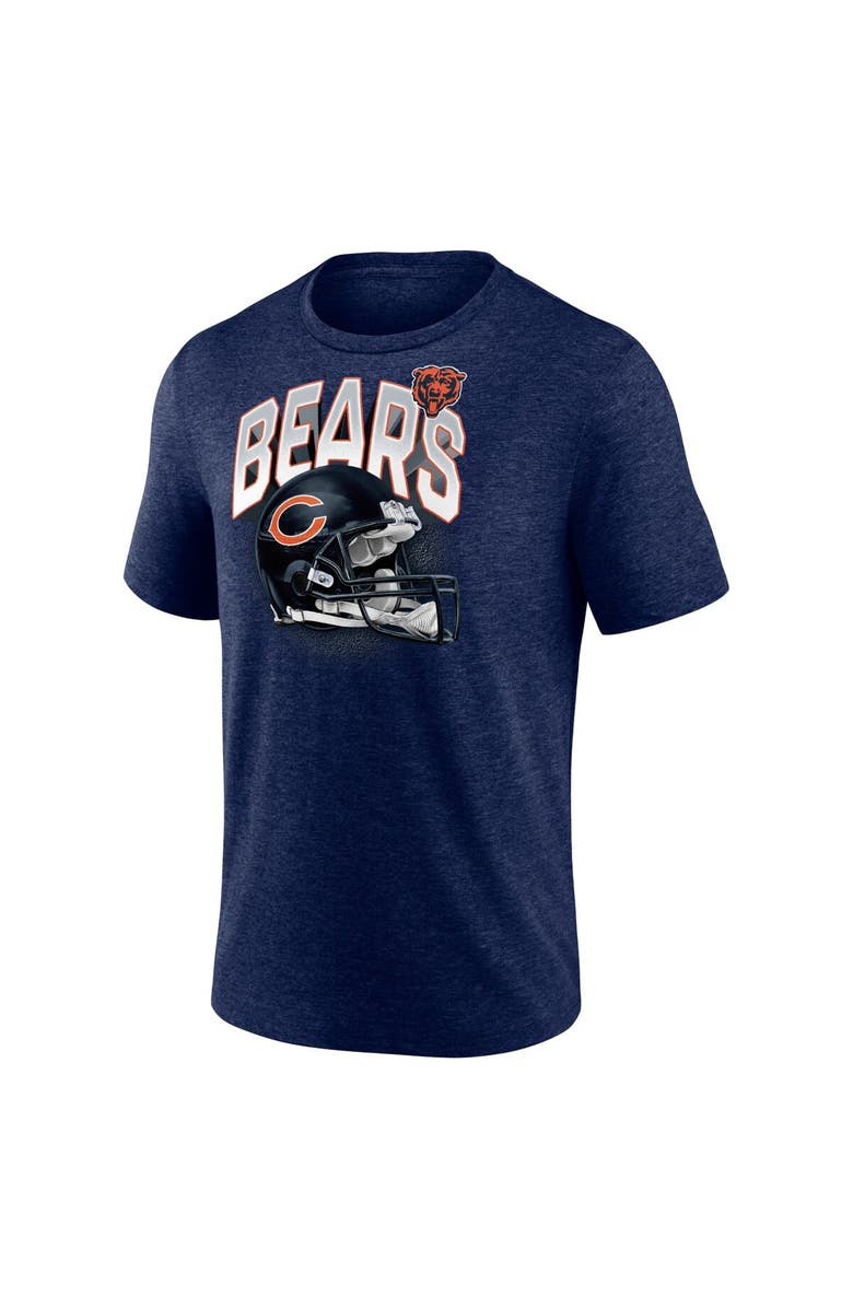 FANATICS Men's Fanatics Branded Heathered Navy Chicago Bears End Around Tri-Blend T-Shirt, Alternate, color, Heather Navy