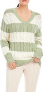 FIFTEEN TWENTY Avalee Stripe Cable Knit Sweater