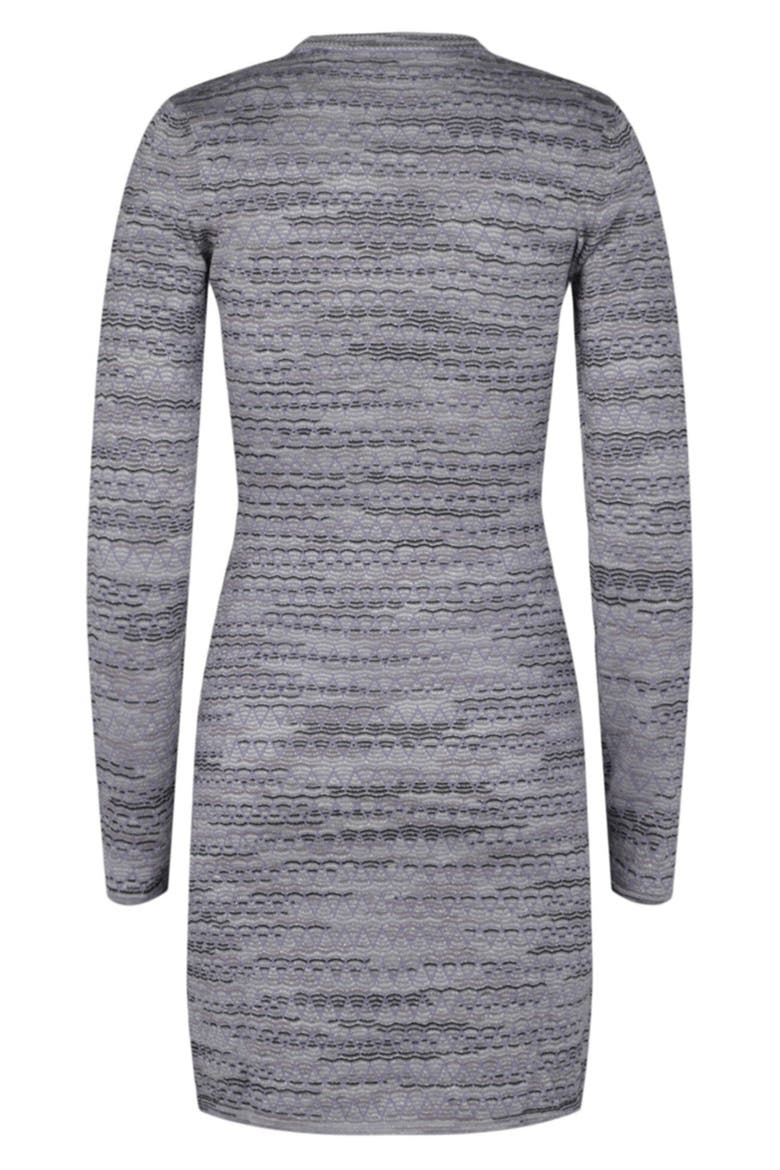 Geometric Long Sleeve Minidress, Alternate, color, LILAC BASE WITH BLACK AND GREY