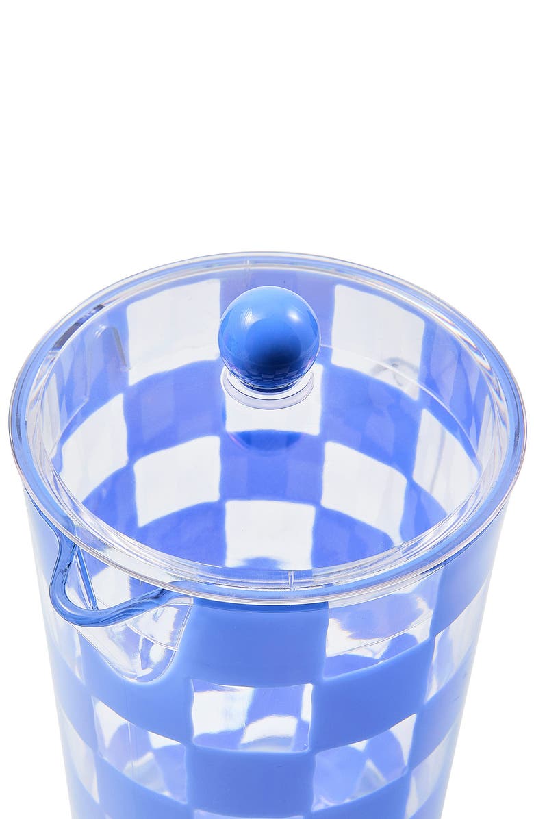 MACKENZIE CHILDS Blue Check Acrylic Pitcher, Alternate, color, Blue
