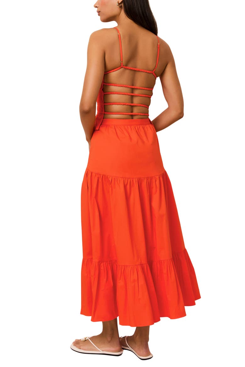 The Delta Strappy Back Stretch Cotton Top, Alternate, color, HABANERO