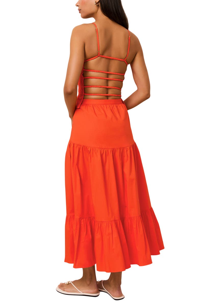 Solid & Striped The Delta Strappy Back Stretch Cotton Top, Alternate, color, Habanero