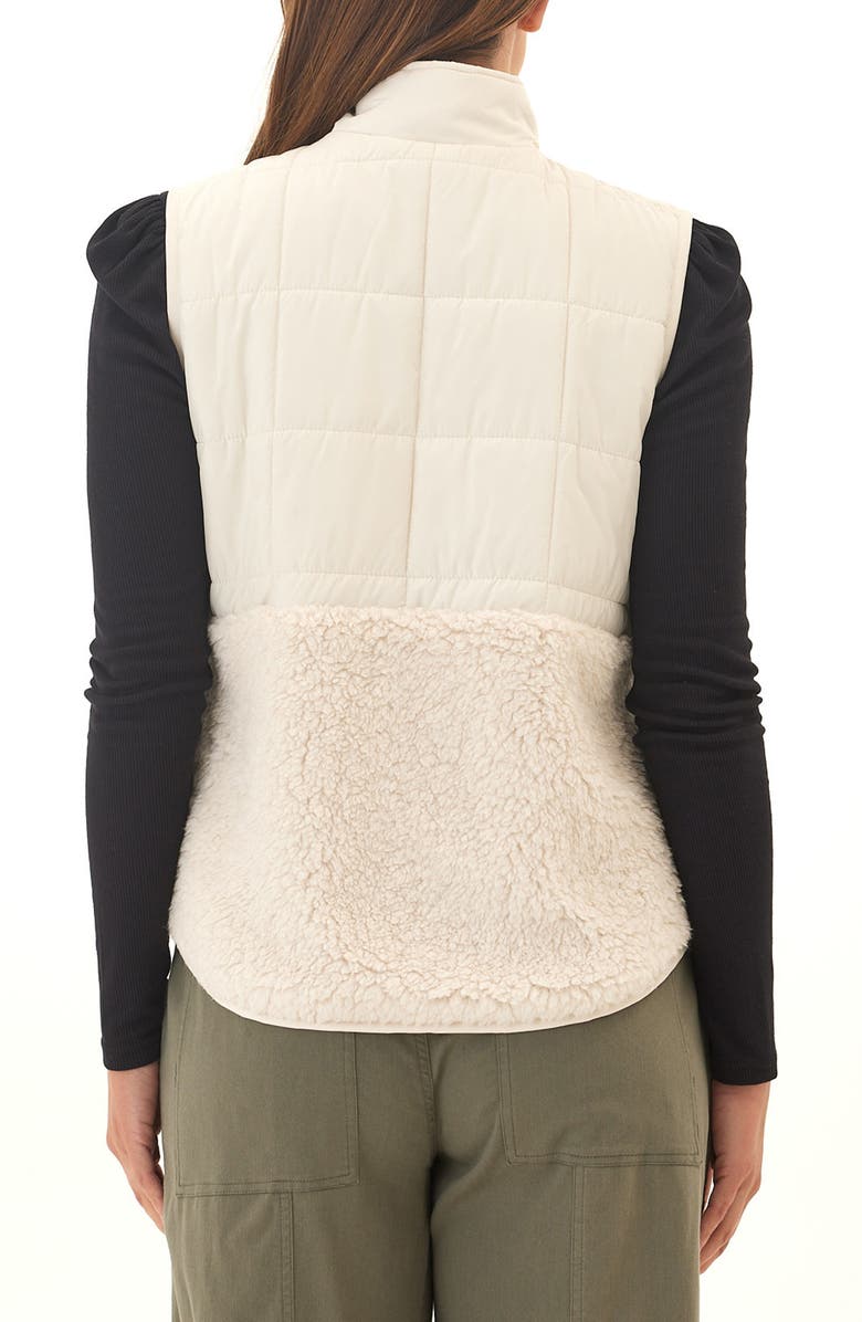 Threads 4 Thought Janey Faux Shearling Mixed Media Puffer Vest, Alternate, color, Tapioca