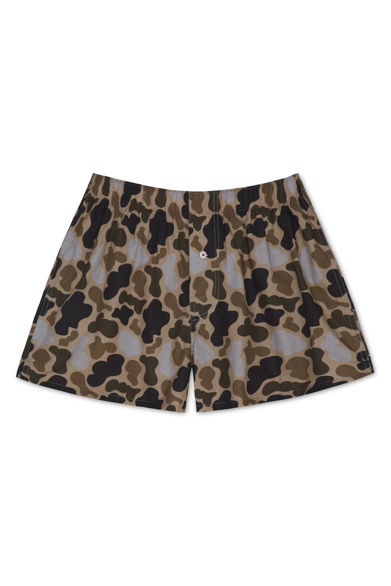 Organic Cotton Duck Camo Boxer Short, Main, color, GREY