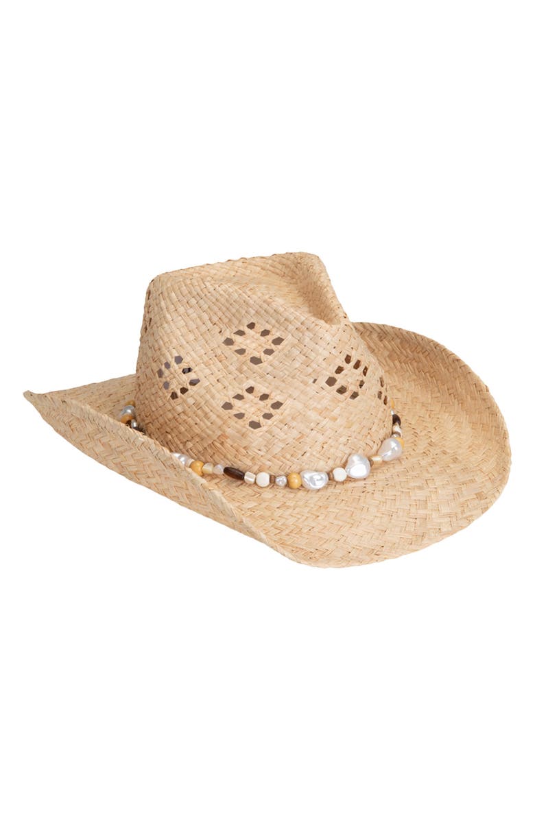 Lack of Color Sol Raffia Cowboy Hat, Alternate, color, Natural