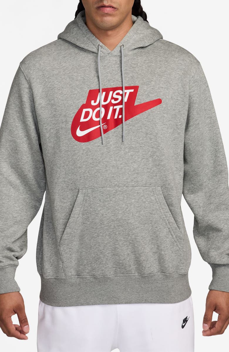 Nike Sportswear Club Fleece Hoodie, Main, color, Dark Grey Heather