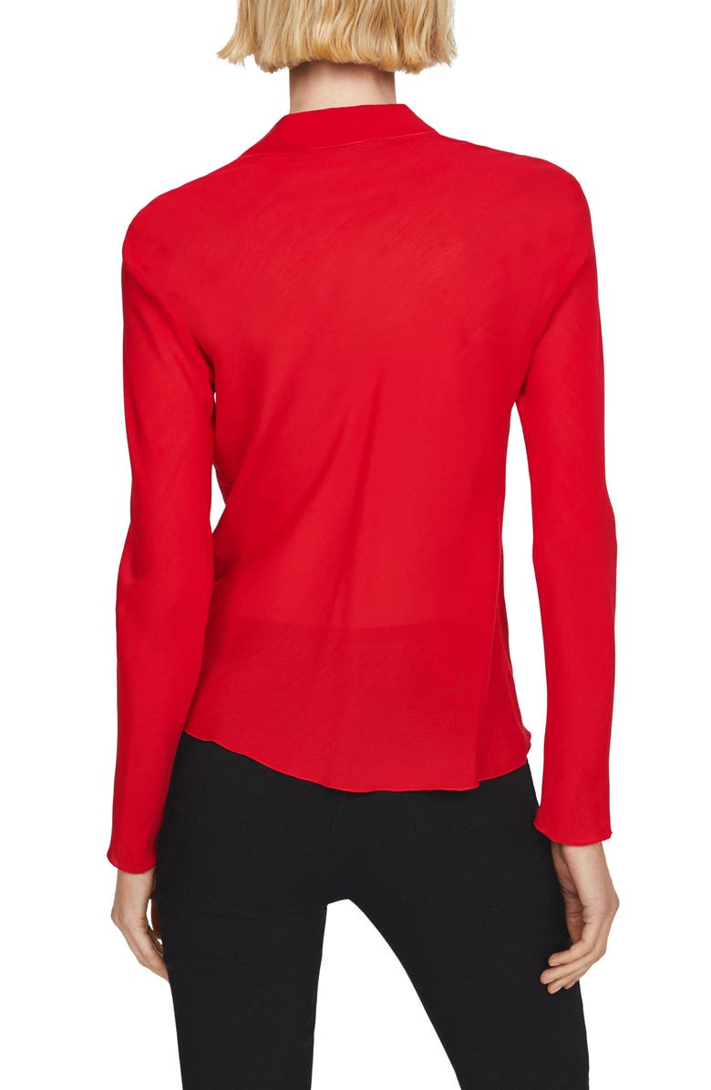 MANGO Ruffle Long Sleeve Top, Alternate, color, 