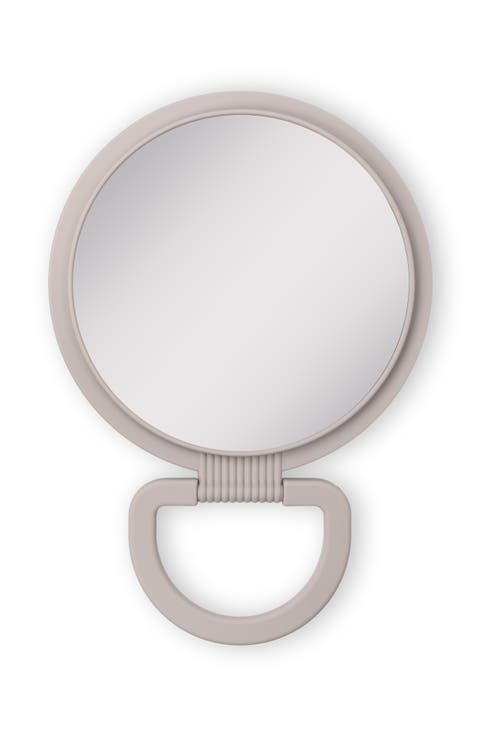 Dual-Sided Hanging Handheld Mirror in Soft-Touch