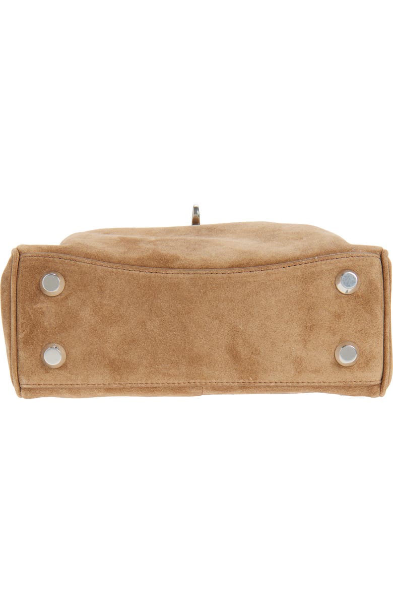 Balenciaga Mini Rodeo Suede & Fleece Top Handle Bag, Alternate, color, 2590 Noce/ White