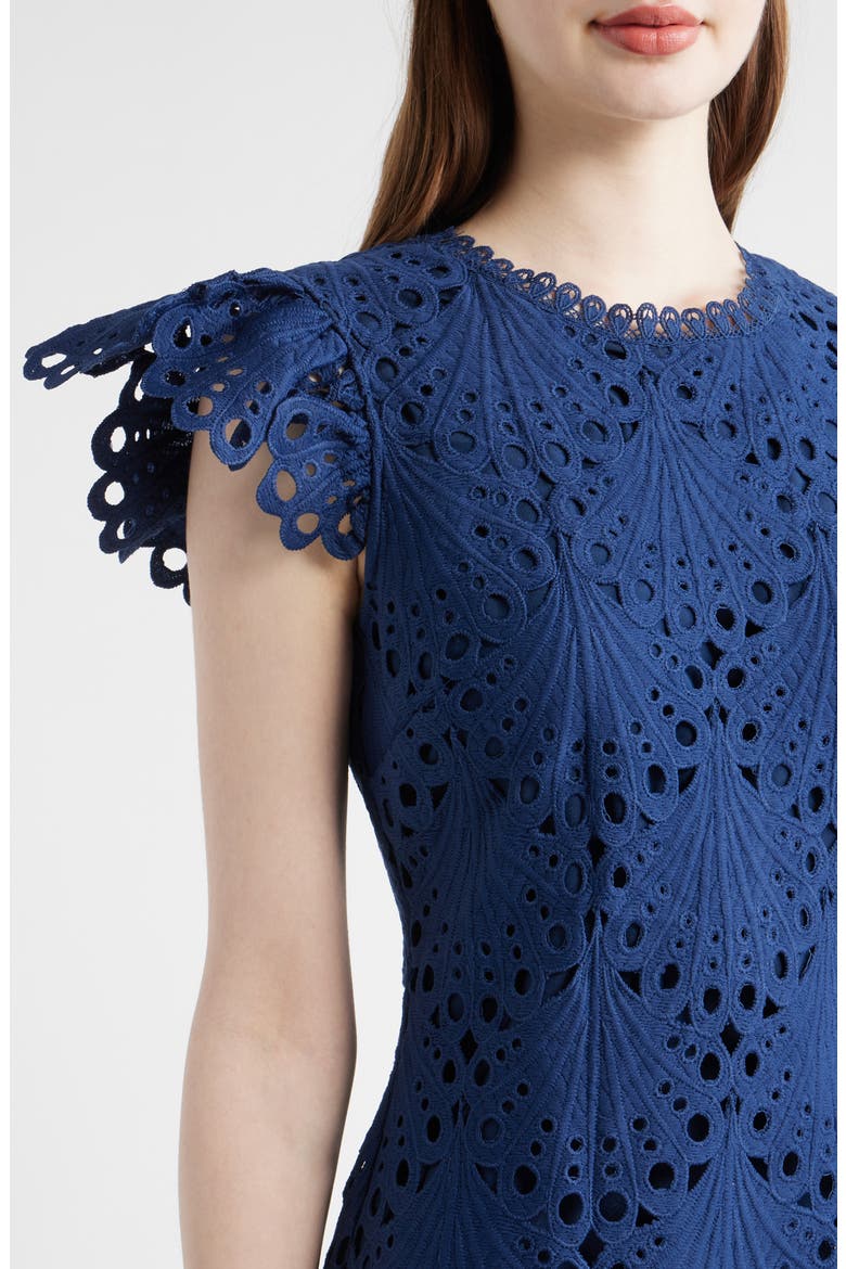 Lizzie Broderie Anglaise Minidress, Alternate, color, NAVY